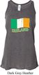 St Patrick's Day Distressed Ireland Flag Ladies Flowy Racerback Tank