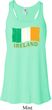 St Patrick's Day Distressed Ireland Flag Ladies Flowy Racerback Tank