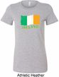 St Patrick's Day Distressed Ireland Flag Ladies Longer Length Shirt