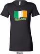 St Patrick's Day Distressed Ireland Flag Ladies Longer Length Shirt
