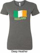 St Patrick's Day Distressed Ireland Flag Ladies Longer Length Shirt
