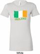 St Patrick's Day Distressed Ireland Flag Ladies Longer Length Shirt