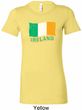 St Patrick's Day Distressed Ireland Flag Ladies Longer Length Shirt