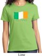 St Patrick's Day Distressed Ireland Flag Ladies Shirt