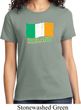 St Patrick's Day Distressed Ireland Flag Ladies Shirt