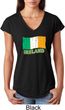 St Patrick's Day Distressed Ireland Flag Ladies Tri Blend V-Neck Shirt