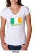 St Patrick's Day Distressed Ireland Flag Ladies Tri Blend V-Neck Shirt