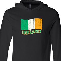 St Patrick's Day Distressed Ireland Flag Lightweight Hoodie Tee