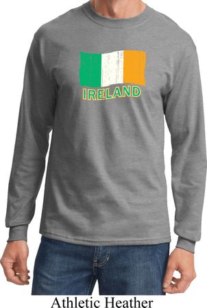 St Patrick's Day Distressed Ireland Flag Long Sleeve Shirt