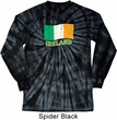 St Patrick's Day Distressed Ireland Flag Long Sleeve Tie Dye Shirt
