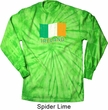St Patrick's Day Distressed Ireland Flag Long Sleeve Tie Dye Shirt