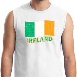 St Patrick's Day Distressed Ireland Flag Mens Muscle Shirt