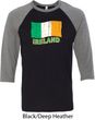 St Patrick's Day Distressed Ireland Flag Mens Raglan Shirt