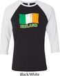 St Patrick's Day Distressed Ireland Flag Mens Raglan Shirt