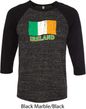 St Patrick's Day Distressed Ireland Flag Mens Raglan Shirt