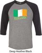 St Patrick's Day Distressed Ireland Flag Mens Raglan Shirt