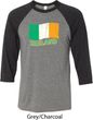 St Patrick's Day Distressed Ireland Flag Mens Raglan Shirt