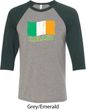 St Patrick's Day Distressed Ireland Flag Mens Raglan Shirt