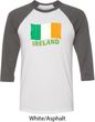 St Patrick's Day Distressed Ireland Flag Mens Raglan Shirt