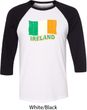 St Patrick's Day Distressed Ireland Flag Mens Raglan Shirt