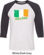 St Patrick's Day Distressed Ireland Flag Mens Raglan Shirt