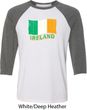 St Patrick's Day Distressed Ireland Flag Mens Raglan Shirt