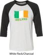 St Patrick's Day Distressed Ireland Flag Mens Raglan Shirt