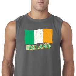 St Patrick's Day Distressed Ireland Flag Mens Sleeveless Shirt