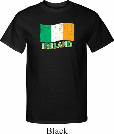 St Patrick's Day Distressed Ireland Flag Mens Tall Shirt