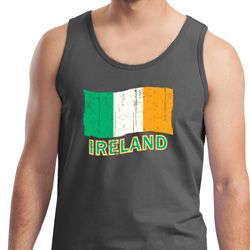 St Patrick's Day Distressed Ireland Flag Mens Tank Top