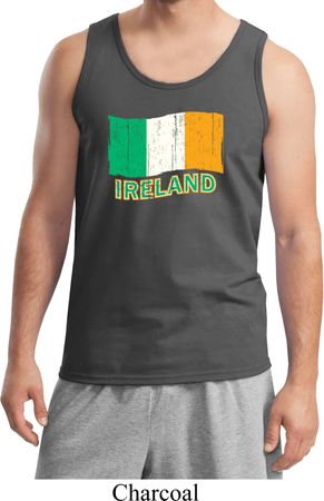 St Patrick's Day Distressed Ireland Flag Mens Tank Top