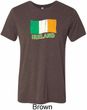 St Patrick's Day Distressed Ireland Flag Mens Tri Blend Crewneck Shirt