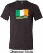 St Patrick's Day Distressed Ireland Flag Mens Tri Blend Crewneck Shirt