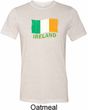 St Patrick's Day Distressed Ireland Flag Mens Tri Blend Crewneck Shirt