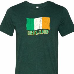 St Patrick's Day Distressed Ireland Flag Mens Tri Blend Crewneck Shirt