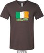 St Patrick's Day Distressed Ireland Flag Mens Tri Blend V-neck Shirt