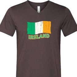 St Patrick's Day Distressed Ireland Flag Mens Tri Blend V-neck Shirt