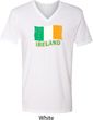 St Patrick's Day Distressed Ireland Flag Mens V-Neck Shirt