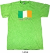 St Patrick's Day Distressed Ireland Flag Mineral Tie Dye Shirt