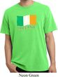 St Patrick's Day Distressed Ireland Flag Pigment Dyed Shirt
