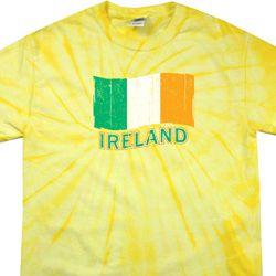 St Patrick's Day Distressed Ireland Flag Spider Tie Dye Shirt