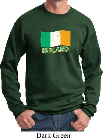 St Patrick's Day Distressed Ireland Flag Sweatshirt