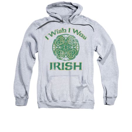 St. Patrick's Day Hoodie Sweatshirt Irish Wish Athletic Heather Adult Hoody Sweat Shirt