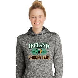 St Patrick's Day Ireland Drinking Team Ladies Black Dry Wicking Hoodie St Patrick's Day Ireland Drinking Team Ladies Black Dry Wicking Hoodie