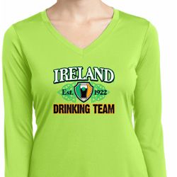 St Patrick's Day Ireland Drinking Team Ladies Dry Wicking Long Sleeve St Patrick's Day Ireland Drinking Team Ladies Dry Wicking Long Sleeve