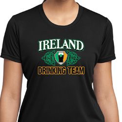 St Patrick's Day Ireland Drinking Team Ladies Moisture Wicking Shirt St Patrick's Day Ireland Drinking Team Ladies Moisture Wicking Shirt