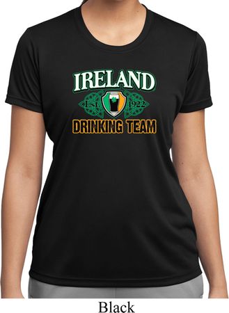 St Patrick's Day Ireland Drinking Team Ladies Moisture Wicking Shirt
