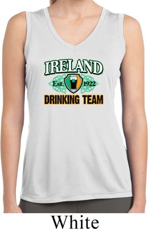 St Patrick's Day Ireland Drinking Team Ladies Sleeveless Dry Wicking