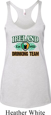 St Patrick's Day Ireland Drinking Team Ladies Tri Blend Racerback Tank