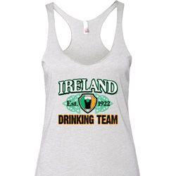 St Patrick's Day Ireland Drinking Team Ladies Tri Blend Racerback Tank St Patrick's Day Ireland Drinking Team Ladies Tri Blend Racerback Tank